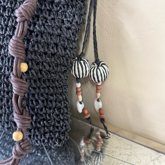 Sun and Sand Bohemian Black Woven Crossbody Bag – NWOT - Picture 2 of 5